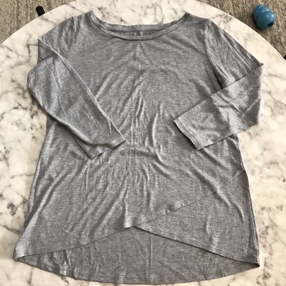 Gray Cotton Quarter-Length Sleeve Shirt